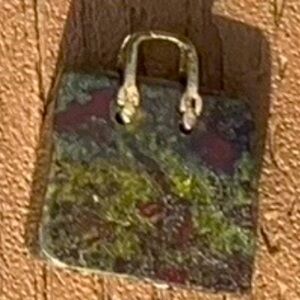 🆕DRAGON BLOOD STONE GENUINE NATURAL QUARTZ CRYSTAL CARVED PURSE BAG TOTE CHARM